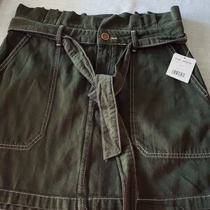 Army Green Utility Mini Skirt NWT free people